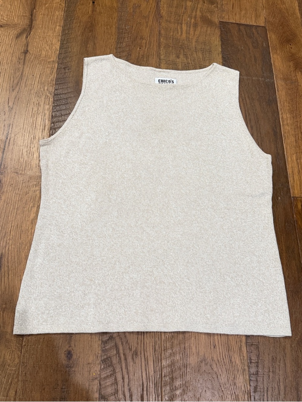 Chico's Neutral Cream Knit Sleeveless Tank